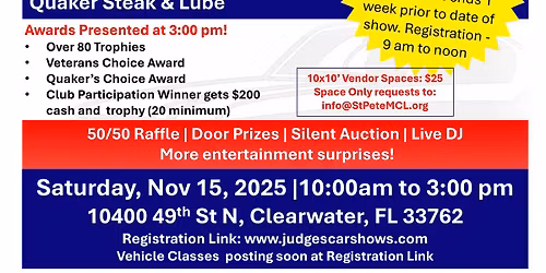 Marine Corps League 11th Annual Veterans Benefit Car, Truck and Jeep Show