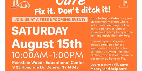 Dare to Repair Caf\u00e9 - August 2026 @ Reinstein Nature Education Center