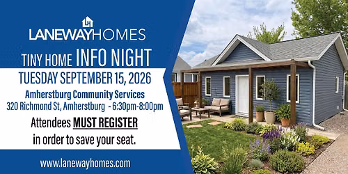 Laneway Homes: Amherstburg Tiny Home Info Night