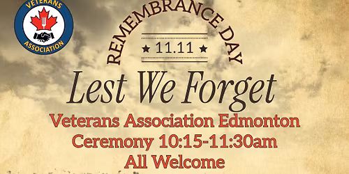 Remembrance Day Ceremony at the Veterans Association Edmonton