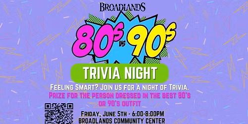 Trivia Night - 80's vs 90's 
