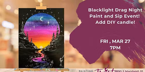 Blacklight Drag Night Paint and Sip-add a DIY candle!