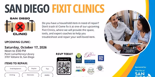 San Diego Fixit Clinic at Point Loma\/Hervey Library