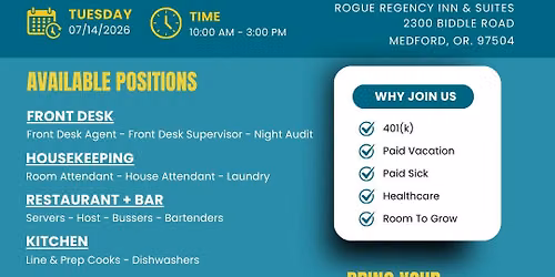 Southern Oregon Hospitality Job Fair