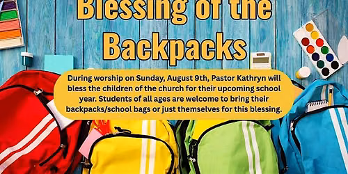 Blessing of the Backpacks \u2013 St. John Lutheran Church (ELCA)