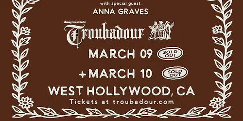 SOLD OUT! Jonah Kagen w\/ Anna Graves at Troubadour