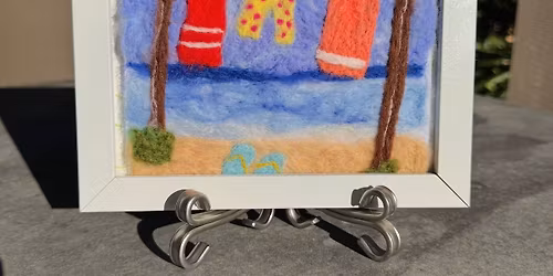 Needle Felting a Beach Day Scene