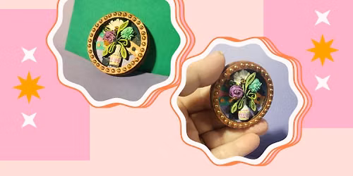 Quilled Floral Brooch or Bolo Tie with See Lang Design