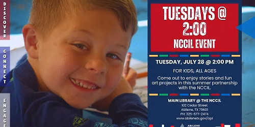 Tuesdays at 2PM at the NCCIL