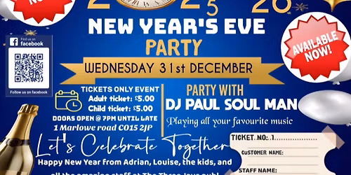 News years Eve party with Dj paul soul man 