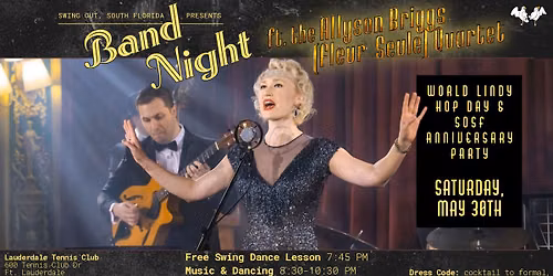 Live Band Swing Dance Party \u2728 Allyson Briggs Quartet \u2728 World Lindy Hop Day & Anniversary Party \u2728