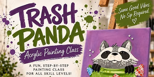 Trash Panda Acrylic Painting Class