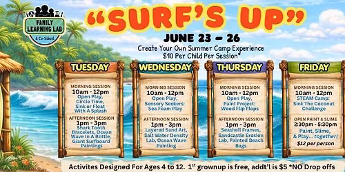 Surf's Up Week! Mix & Match Summer Camp Sessions $10