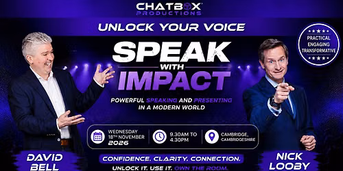 Unlock Your Voice Masterclass - Cambridge