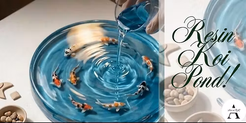 Koi pond resin art