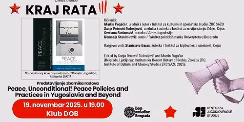 Peace, Unconditional! Predstavljanje zbornika radova