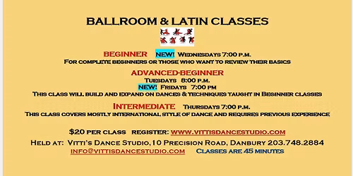 Ballroom & Latin Classes - Beginner and more....