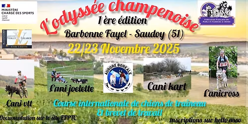 Course internationale de chiens de tra\u00eeneau hors neige & brevet de travail \u00e0 Barbonne Fayel \/ Saudoy
