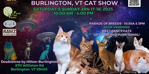 Come visit the out of this world Burlington, VT Cat Show & Education Event!