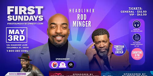 MAY 3RD FIRST SUNDAYS COMEDY LIVE