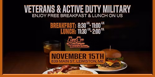 Free Breakfast & Lunch for Veterans & Active Duty Military
