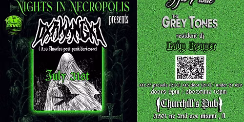 Nights in Necropolis presents DXRKKNGHT (LA) \/ His Panic \/ The Grey Tones \/ Lady Reaper