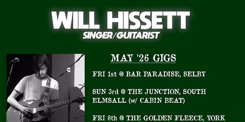 Live Music | Will Hissett | The Three Legged Mare