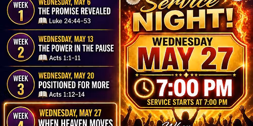 "When Heaven Moves" May Series- Special Service Night