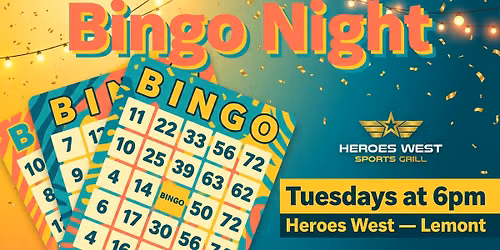 Bingo Tuesdays at Heroes West Lemont