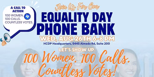 TDW 100 Women Equality Day Phone Bank w\/HCDP & ROADWomen