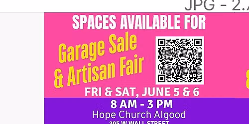 Community Wide Garage Sale\/Artisan Fair