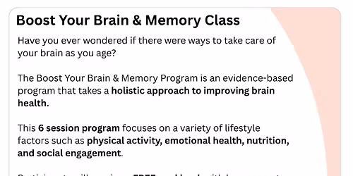 Boost Your Brain & Memory Class
