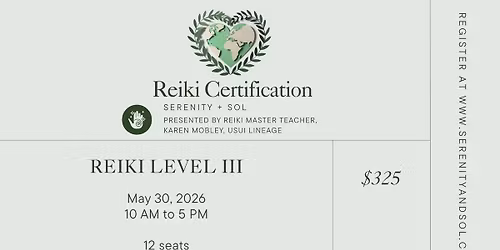 Reiki Level III Certification