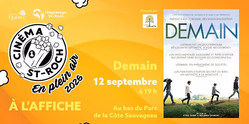 Cin\u00e9ma plein air St-Roch et ses alentours\\\\DEMAIN