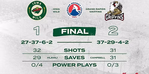 Grand Rapids Griffins at Iowa Wild at Casey's Center