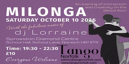 Tango Norfolk Milonga with dj Lorraine