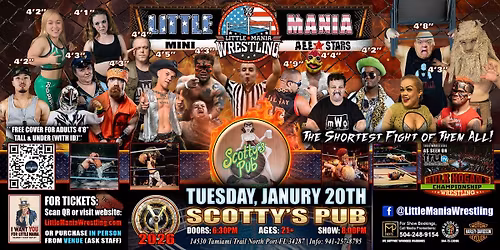 North Port, FL - Little Mania Mini Wrestling @ Scotty's Pub