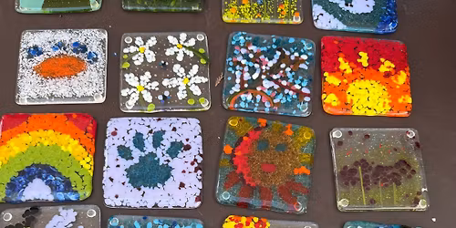 Fused Glass set of 4 coasters or 4 Tealights