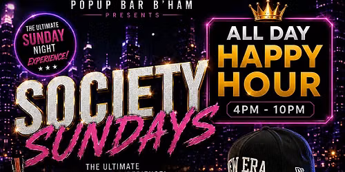 SOCIETY SUNDAYS @ POPUP BAR BHAM