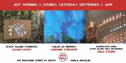 Art opening and sounds: Scout Island Symbiotic and Color as Memory