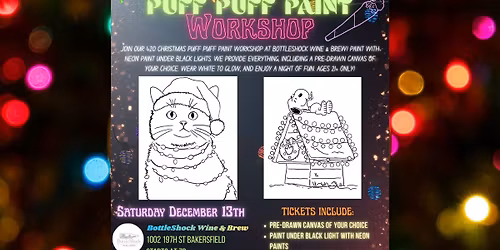 \ud83c\udf08Christmas Puff Puff Paint at BottleShock Wine & Brew