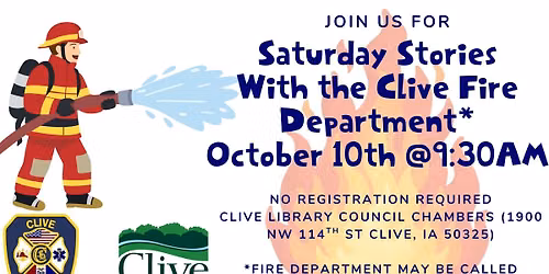 Saturday Stories With the Clive Fire Department