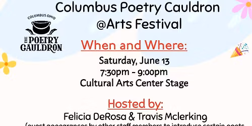 Poetry Cauldron @Columbus Arts Festival
