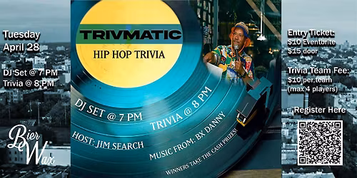 Trivmatic Hip Hop Trivia Night at BierWax