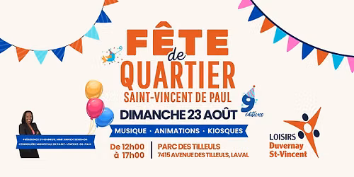 F\u00eate de quartier Saint-Vincent de Paul au parc des Tilleuls