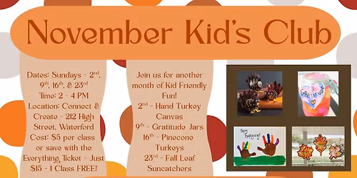 SAVE THE DATE! November Kid's Club!