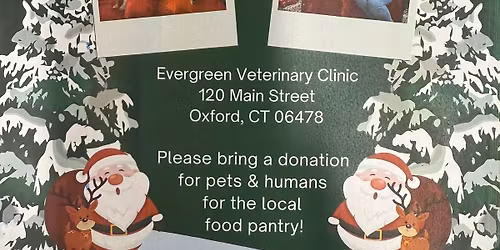 Pictures with Santa at Evergreen Veterinary Clinic