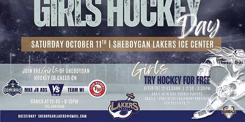 Girls Hockey Day at the Sheboygan Lakers Ice Center