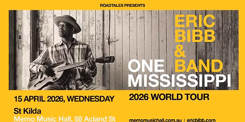 Eric Bibb & Band \u2018One Mississippi\u2019 2026 World Tour | MEMO Music Hall