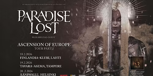 Paradise Lost (UK): Ascension of Europe Tour Part 2, \u00c4\u00e4niwalli, Helsinki 20.2.2026